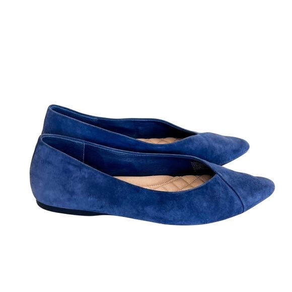 Birdies Pointed Toe Women Ballet Flats Shoes Size 6 Blue Suede Slip On Leather - Picture 1 of 10